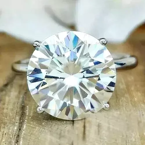 5 CT Round Cut 14K White Gold Lab Created Diamond Solitaire Engagement Ring